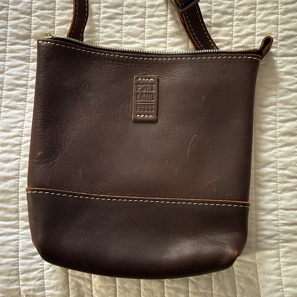 Portland Leather Dark Brown Crossbody Bag